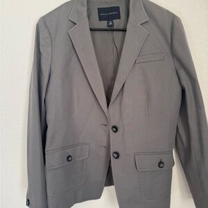 Banana Republic Gray Two Button Blazer Jacket Size 12 Career Workwear